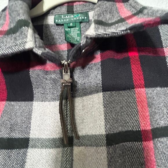 Lauren Ralph Lauren Flannel Plaid Long Sleeve Zip-Up Shacket Size Md / Lg Y2K - Picture 7 of 14